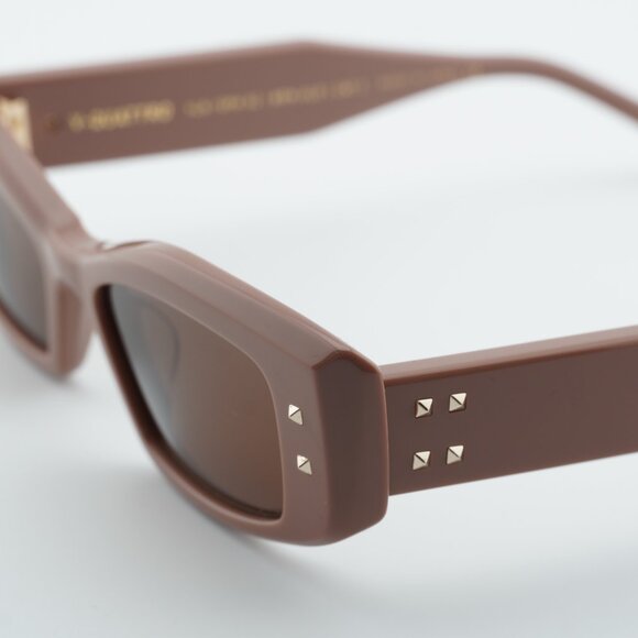 Valentino V-QUATTRO VLS-109H Sunglasses Caramel Rectangle Frame, Brown Lenses - Picture 9 of 12
